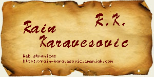 Rain Karavesović vizit kartica